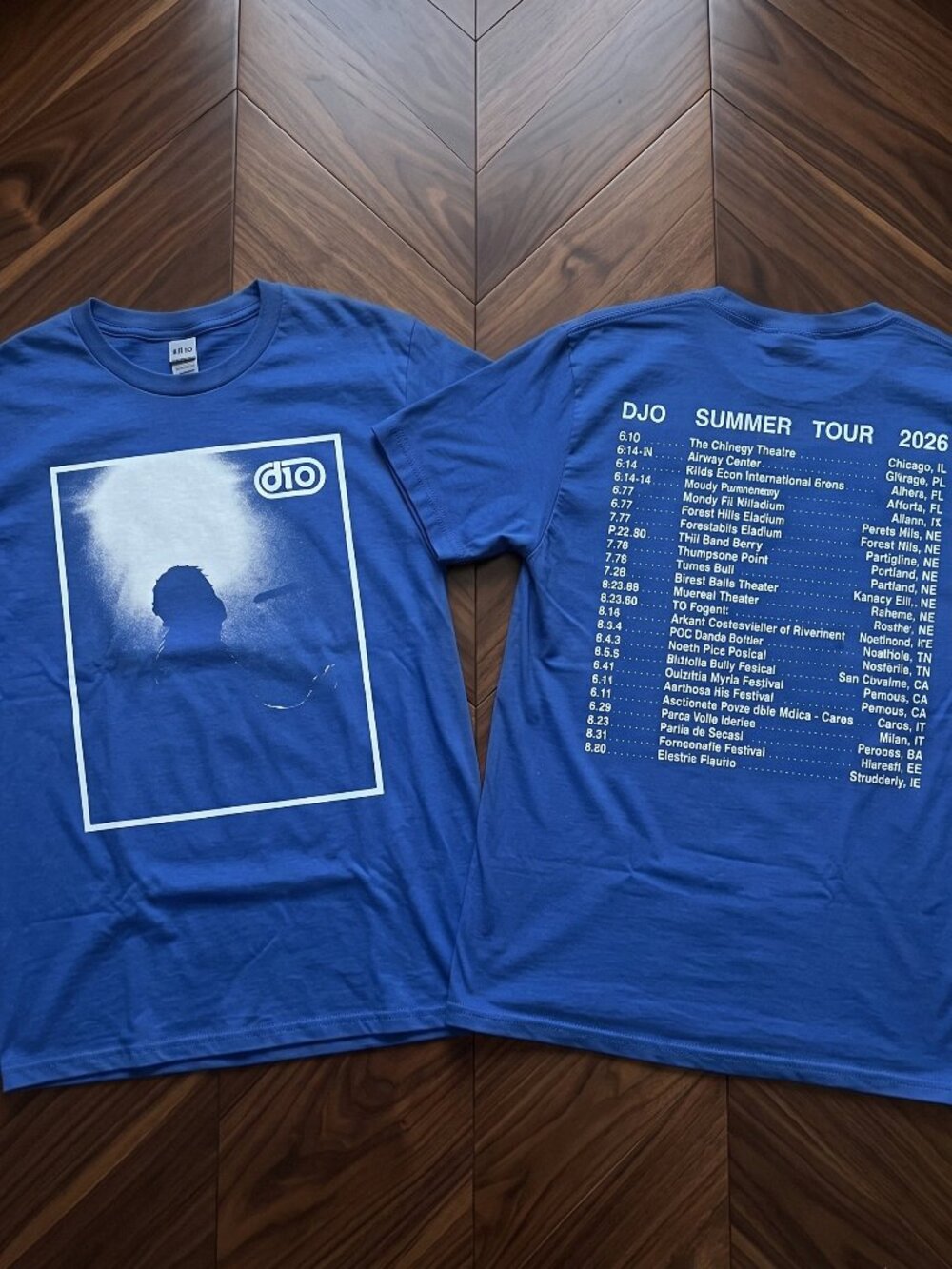 Djo Summer Tour 2026 Blue Shirt 2 Sided Concert Graphic Band Merch Tee